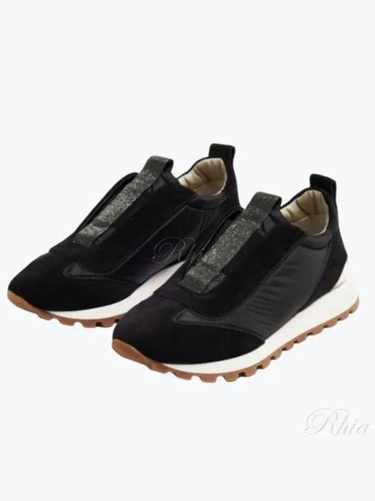Suede Techno Runner Low Top Sneakers Black - BRUNELLO CUCINELLI - BALAAN 2