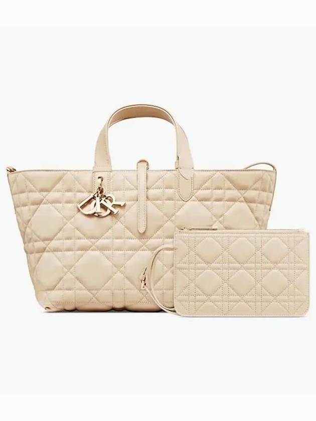 Toujours Macrocannage Calfskin Medium Tote Bag Beige - DIOR - BALAAN 6