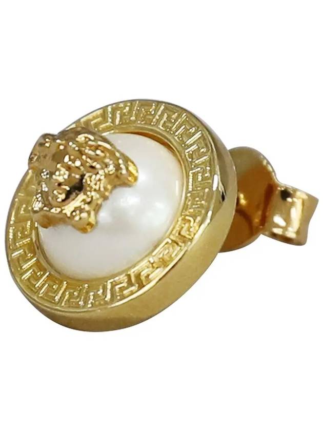 Medusa Grica Pearl Earrings Gold - VERSACE - BALAAN.