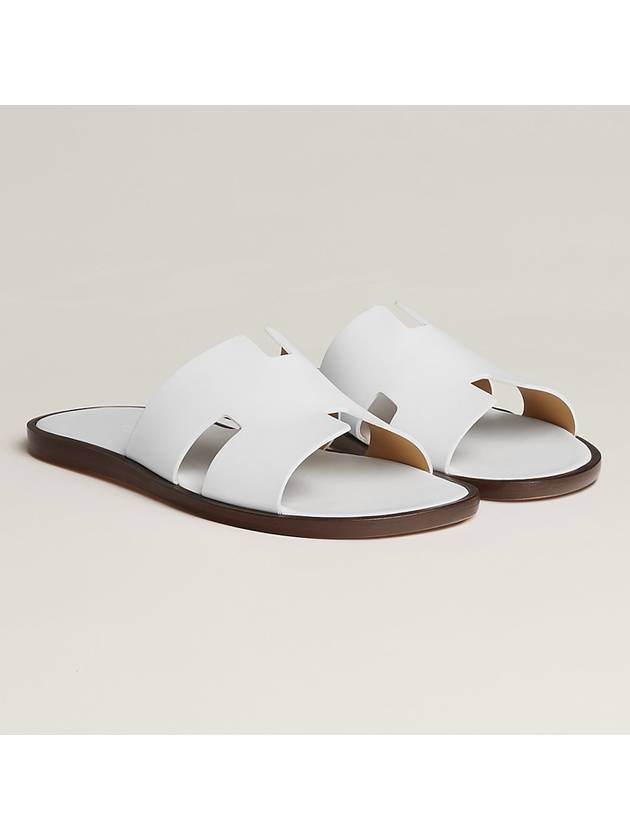 Izmir Leather Slippers Blanc - HERMES - BALAAN 2