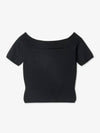 Off Shoulder Short Sleeve T-Shirt Black - ALEXANDER MCQUEEN - BALAAN 2