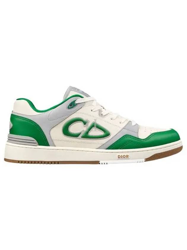 B57 Cream Smooth Calfskin Low Top Sneakers Green - DIOR - BALAAN 2