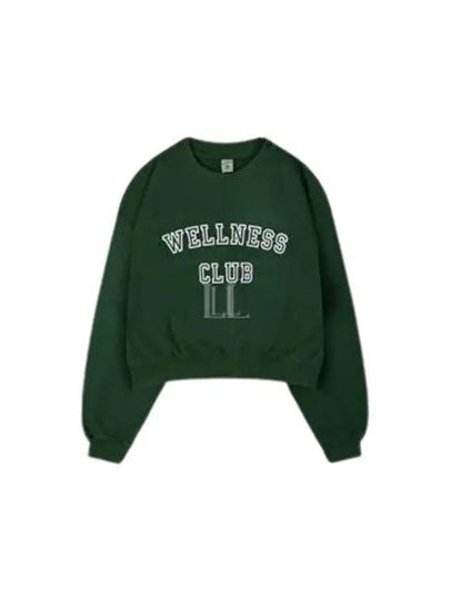 Wellness Club Crop Cotton Sweatshirt Green - SPORTY & RICH - BALAAN 2