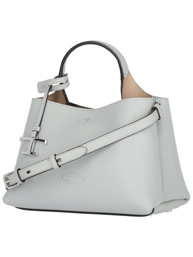 Logo Charm Leather Micro Tote Bag Grey - TOD'S - BALAAN 3