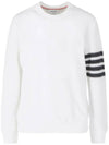 Open Raschel Stitch 4-Bar Sweatshirt White - THOM BROWNE - BALAAN 3