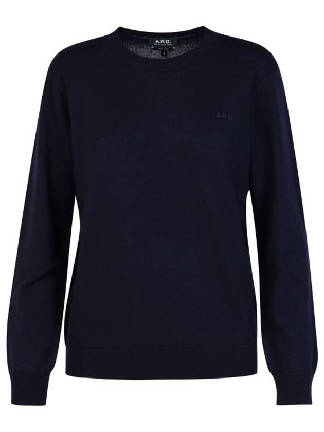 Philo Embroidered Logo Wool Knit Top Navy - A.P.C. - BALAAN 1