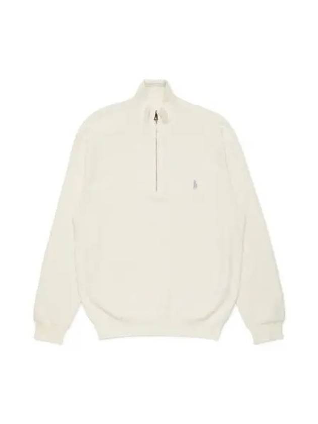 Cotton Quarter Zip Sweater White - POLO RALPH LAUREN - BALAAN 1