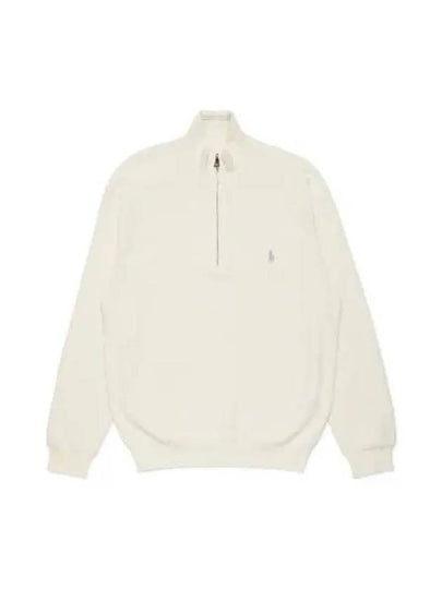 Cotton Quarter Zip Sweater White - POLO RALPH LAUREN - BALAAN 1