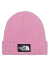 TNF Logo Box Cuffed Beanie Pink - THE NORTH FACE - BALAAN 3