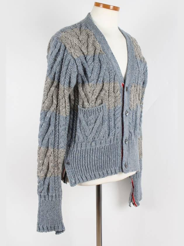 Aran cable cardigan MKC289B - THOM BROWNE - BALAAN 6