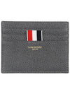 Leather Card Wallet Dark Grey - THOM BROWNE - BALAAN 2