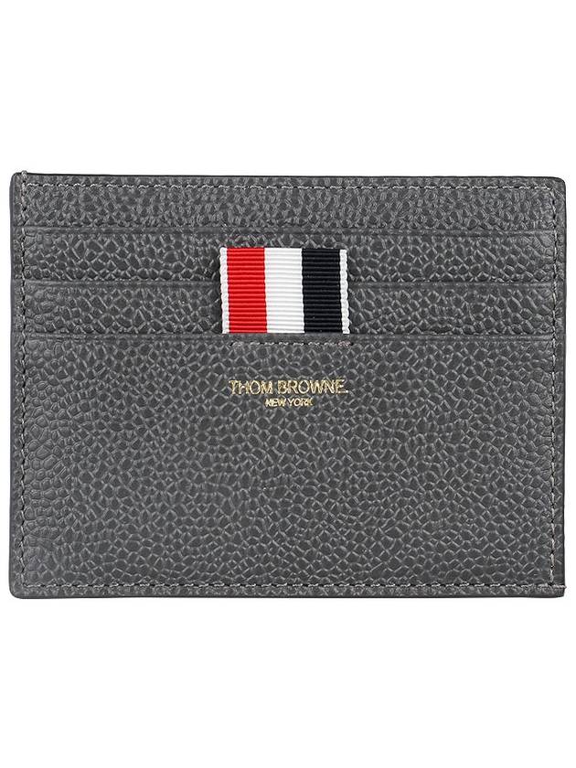 Leather Card Wallet Dark Grey - THOM BROWNE - BALAAN 2