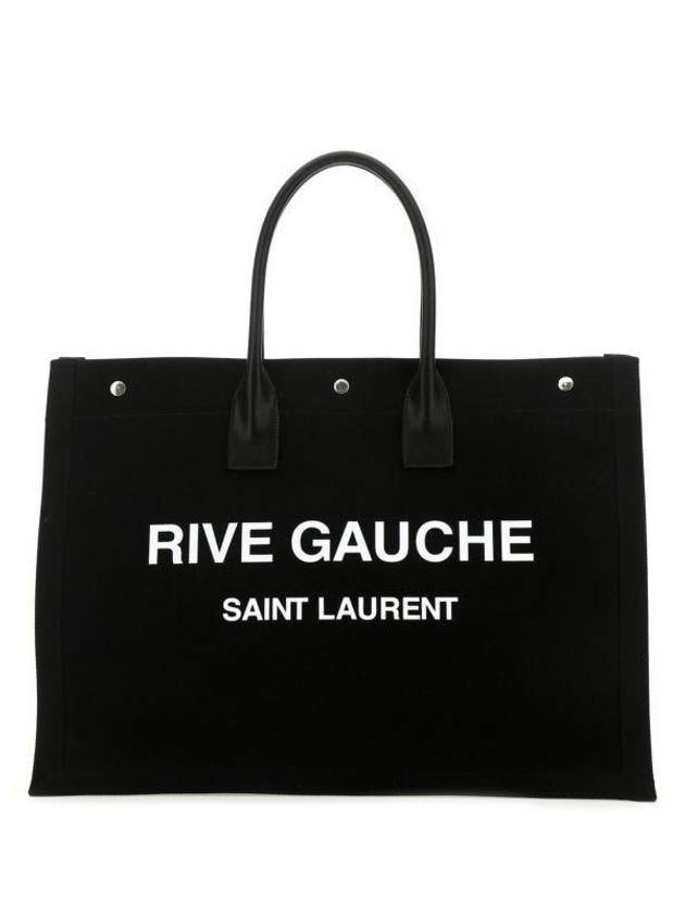 Rive Gauche Lino Legend Large Tote Bag Black - SAINT LAURENT - BALAAN 1