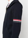 Cotton Milano Armband Zip Up Hoodie Navy - THOM BROWNE - BALAAN 5