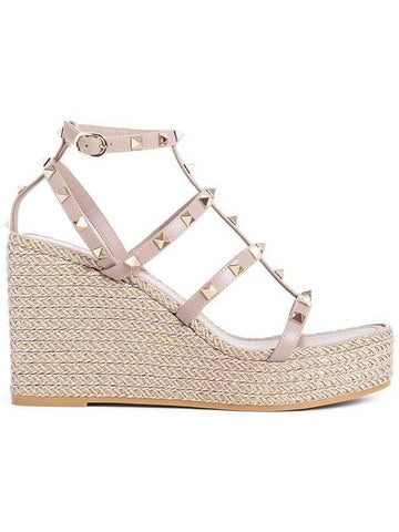 Rockstud wedge heel pink - VALENTINO - BALAAN 1