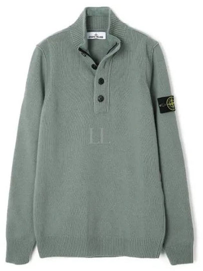 Wappen Patch Button Knit Top Grey - STONE ISLAND - BALAAN 2