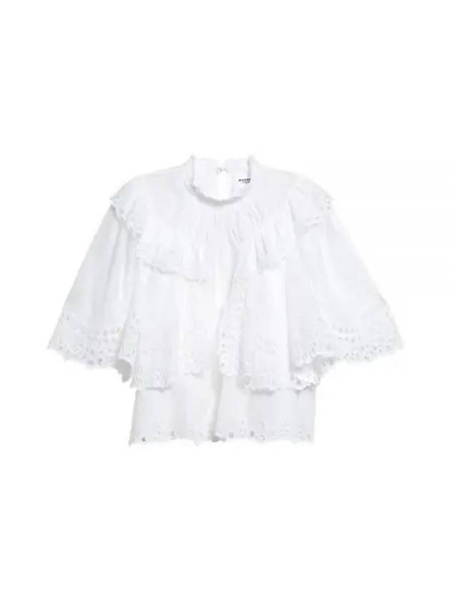 Katia Ruffled Broderie Anglaise Cotton Blouse White - ISABEL MARANT - BALAAN 2