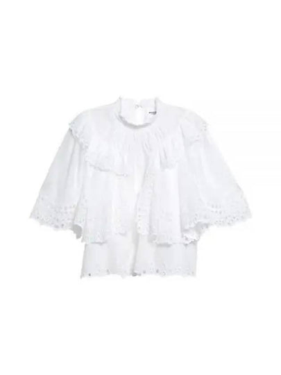 Katia Ruffled Broderie Anglaise Cotton Blouse White - ISABEL MARANT - BALAAN 2