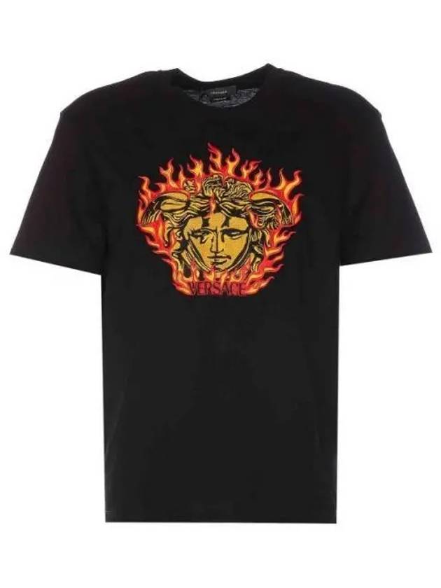 Medusa Printed Crewneck Short Sleeve T-Shirt Black - VERSACE - BALAAN 2