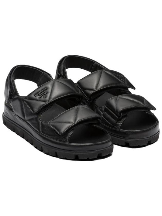 Quilted Nappa Leather Sandal Black - PRADA - BALAAN 2