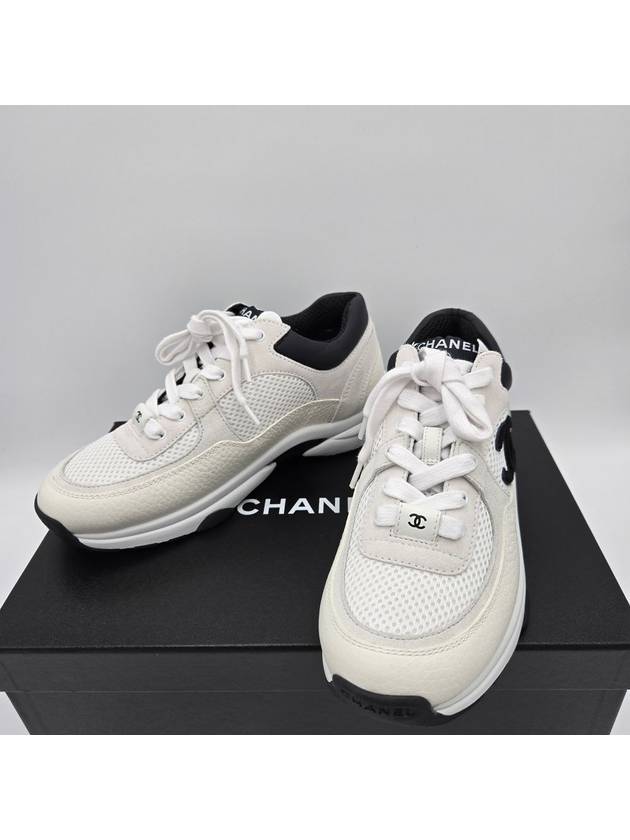 CC Logo Suede Tennis Low Top Sneakers Black - CHANEL - BALAAN 8