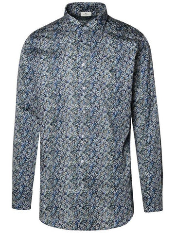 Etro Blue Cotton Shirt - ETRO - BALAAN 1