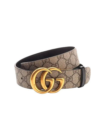 GG Marmont Reversible Leather Belt Beige Black - GUCCI - BALAAN 1