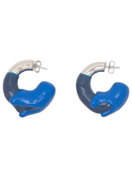 Small rubberized double earrings silver blue dark - SUNNEI - BALAAN 1