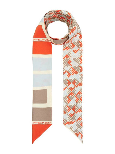 FF Motif Printed Narrow Silk Scarf - FENDI - BALAAN 2