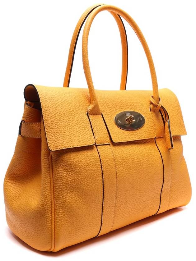 Heavy Grain Bayswater Tote Bag Double Yellow - MULBERRY - BALAAN 4