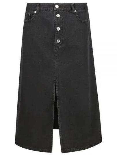 Women's Tennessee Midi Denim A-Line Skirt Black - A.P.C. - BALAAN 2