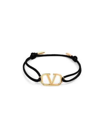 Valentino 4Y2J0Q15 GTQ 0NO J0Q15 Garavani V logo leather bracelet - RED VALENTINO - BALAAN 1