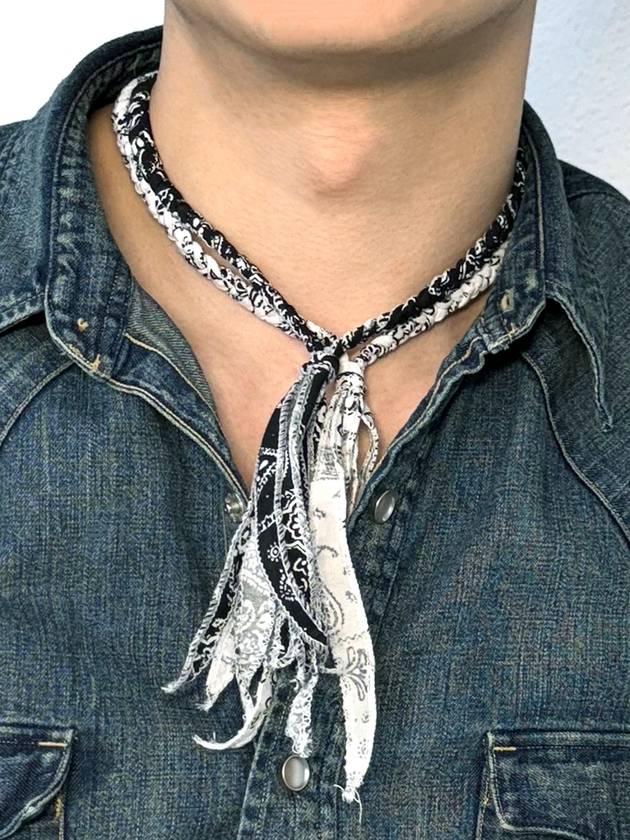 Handmade Paisley Bandana Note Necklace Black - S SY - BALAAN 6