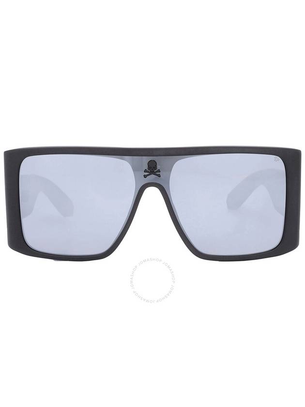 Philipp Plein Silver Mirror Shield Men's Sunglasses SPP014M 703X 99 - PHILIPP PLEIN - BALAAN 1