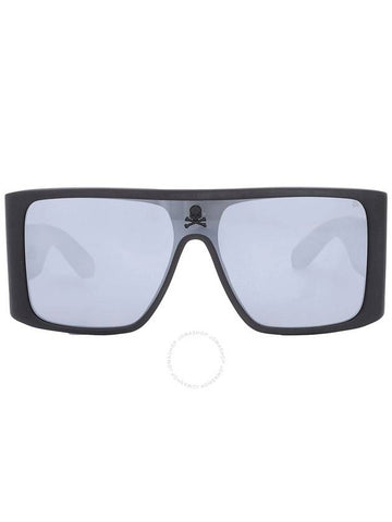 Philipp Plein Silver Mirror Shield Men's Sunglasses SPP014M 703X 99 - PHILIPP PLEIN - BALAAN 1