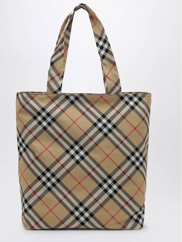 EKD Appliqué Check Tote Bag Sand - BURBERRY - BALAAN 4