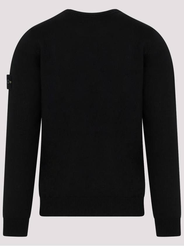 Regular Fit Crew Neck Wool Knit Top Navy - STONE ISLAND - BALAAN 4