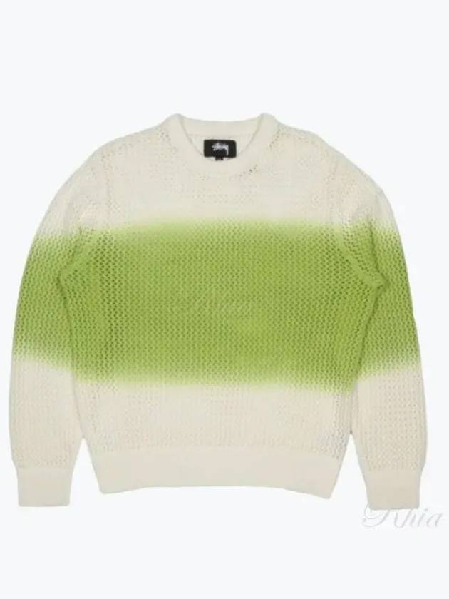 117105 Bright Green Pigment Dye Loose Gauge Sweater - STUSSY - BALAAN 1