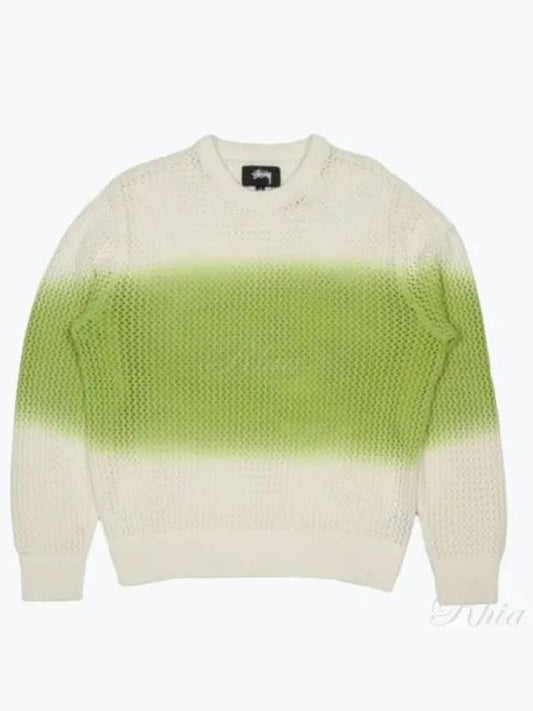 117105 Bright Green Pigment Dye Loose Gauge Sweater - STUSSY - BALAAN 1