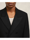 Double Breasted Smoking Jacket Black - AMI - BALAAN 5