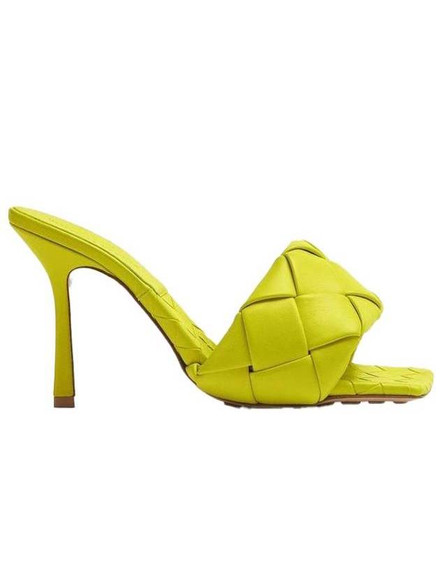 Lido Intrecciato Sandals Heel Lime - BOTTEGA VENETA - BALAAN 1