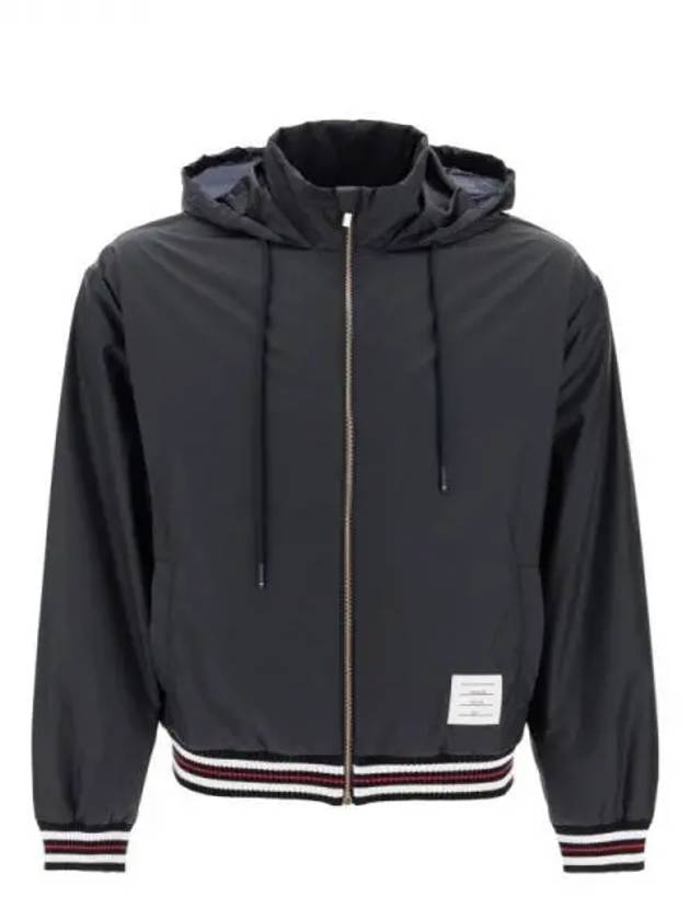 Logo Patch Ripstop Track Jacket Navy - THOM BROWNE - BALAAN 2