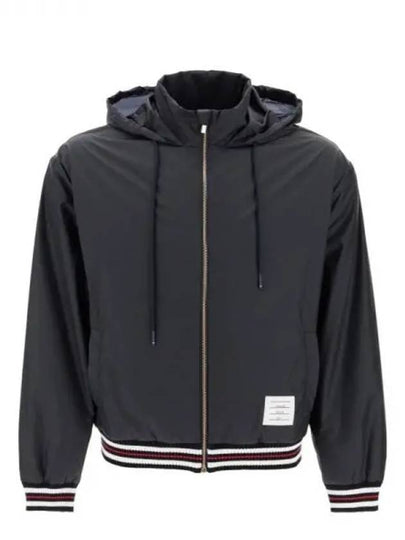 Logo Patch Ripstop Track Jacket Navy - THOM BROWNE - BALAAN 2