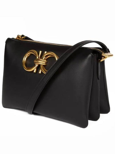 Ferragamo Trapeggio Gancini shoulder bag black 0759198 759198 - SALVATORE FERRAGAMO - BALAAN 2