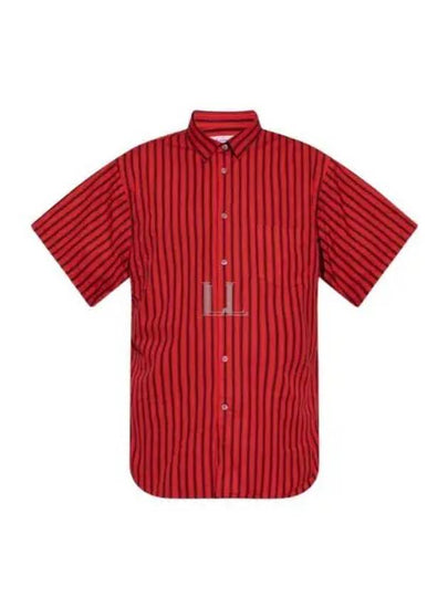 Striped Short Sleeve Shirt Black Red - COMME DES GARCONS - BALAAN 2