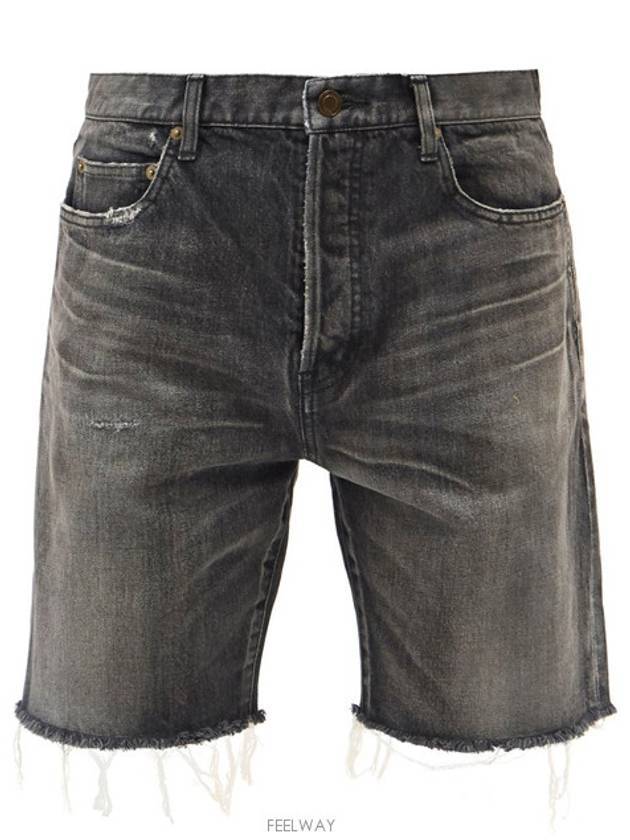 Washing Denim Bermuda Shorts Grey - SAINT LAURENT - BALAAN 6