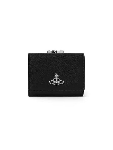 5115002NW S000D N403 Vegan Biogreen Grain Small Frame Half Wallet - VIVIENNE WESTWOOD - BALAAN 1