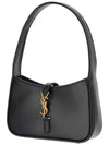 LE 5A 7 Small Smooth Leather Hobo Shoulder Bag Black - SAINT LAURENT - BALAAN 5