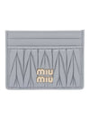 Matelasse Nappa Leather Card Wallet Grey - MIU MIU - BALAAN 2