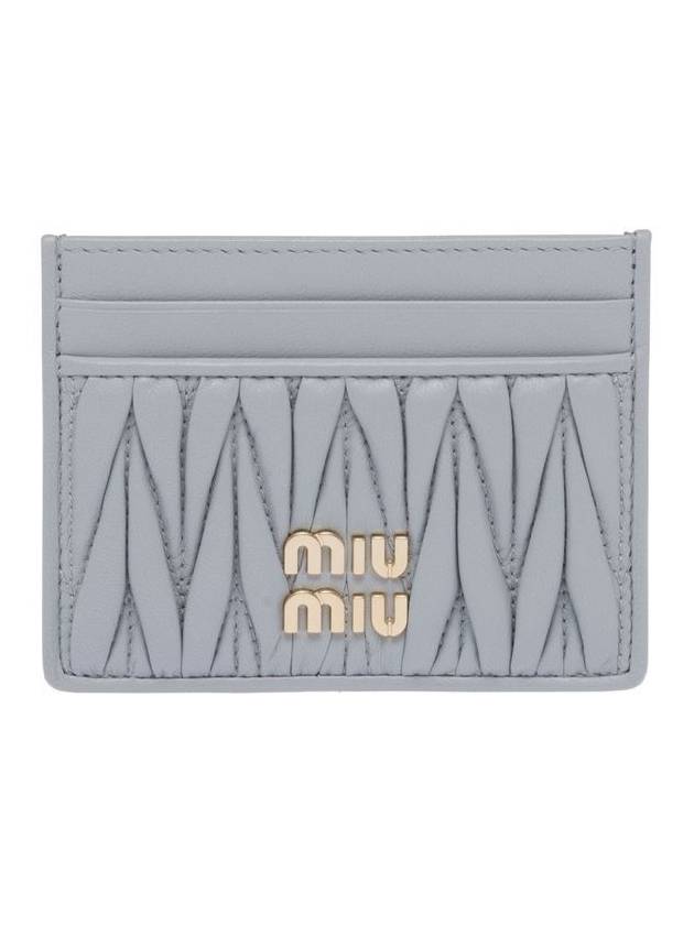 Matelasse Nappa Leather Card Wallet Grey - MIU MIU - BALAAN 2